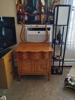 Antique Solid Oak Wash Stand