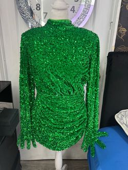 Green sequins bodysuit