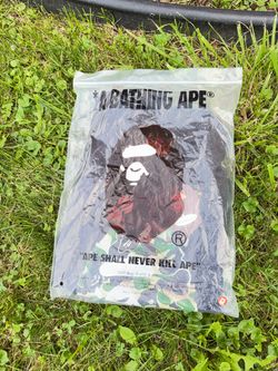 Green and yellow camo bape shirt