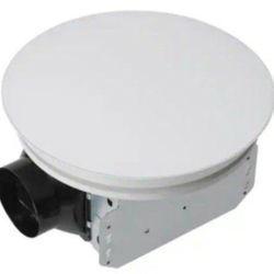 Homewerks Round Decorative White 80 CFM Ceiling and Wall Mounted Bathroom Ventilation Exhaust Fan with Dimmable LED Light