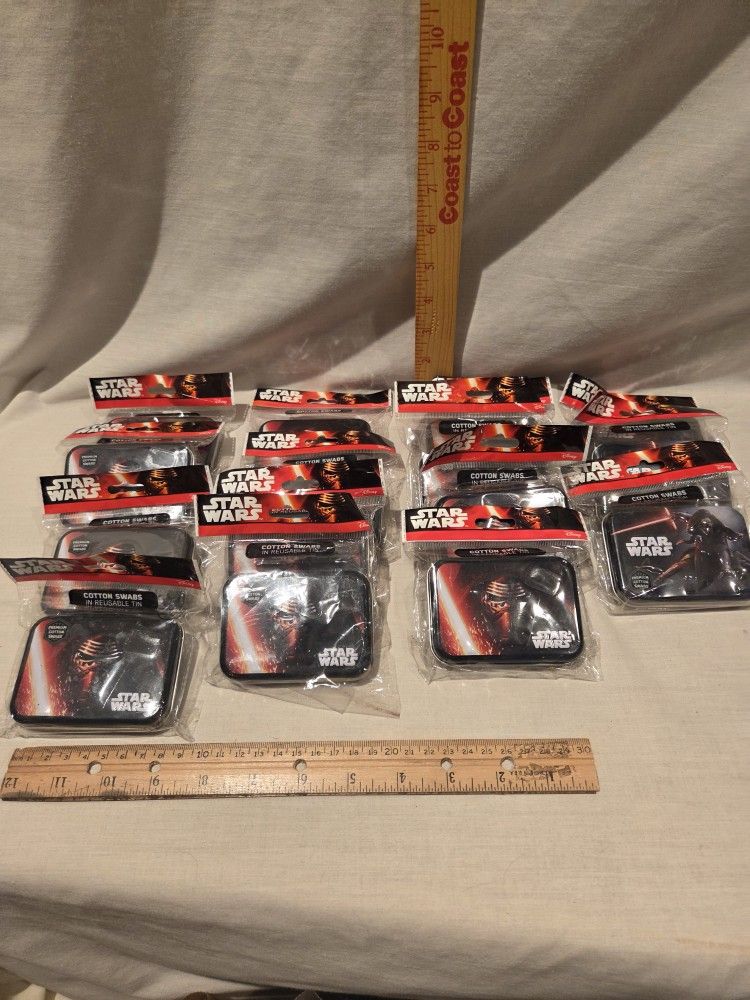 "Star Wars " Collector Series #12 And #13 Cotton Swabs In Reusable Tins Disney 2015 Lot Of 15