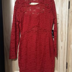 Express red lace dress 