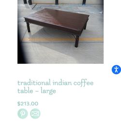 Traditional Indian Coffee Table- Large 
