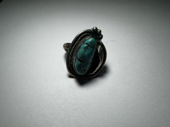 Vintage Size 6 Turquoise Sterling Silver Ring