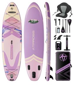 11'6"x35" Inflatable Paddle Board, 450lbs Extra Wide Stand Up Paddleboard for Adults with Premium SUP Accessories Kit & Backpack, Blow Up Kayak Non-Sl