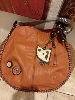 Designer leather handbag