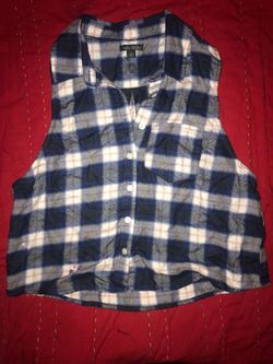 Button Up Sleeveless Flannel