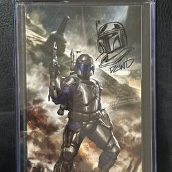 Star Wars : Jango Fett #1 1:100 Ratio CGC SS 9.6 SS Signed & Sketch Derrick Chew