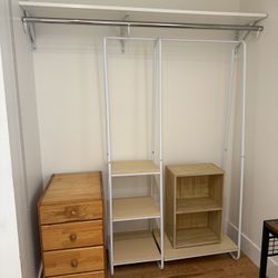 Closet Rack, Small Dresser & Cube Shelf – Selling Together or Separately
