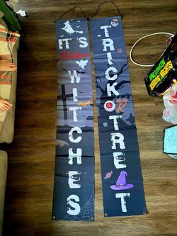 Halloween Porch Banner Set of 2