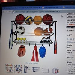Garage Sports Equipment Organizer, NEW