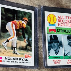 Vintage Nolan Ryan (6) Card L0T  Years I979-I990