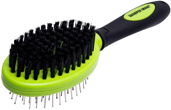 Sharper Image Dog Brush Pet Grooming Tools - Pet Brush Cat Brush 2 Sided Bristle Grooming Brush Long & Short Hair Tangled Hair