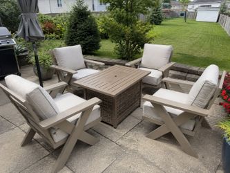 Gracie Outdoor Aluminum 4 Chair - Firepit Bundle Patio Set
*New - Same-Day Delivery*