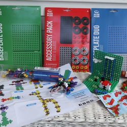 PLUS PLUS Blocks Set- STEM/ STEAM Toys - Base Plates, Accessories, Wheels, Dragon Set, Instruction Manuals, Etc. (white tub not included)