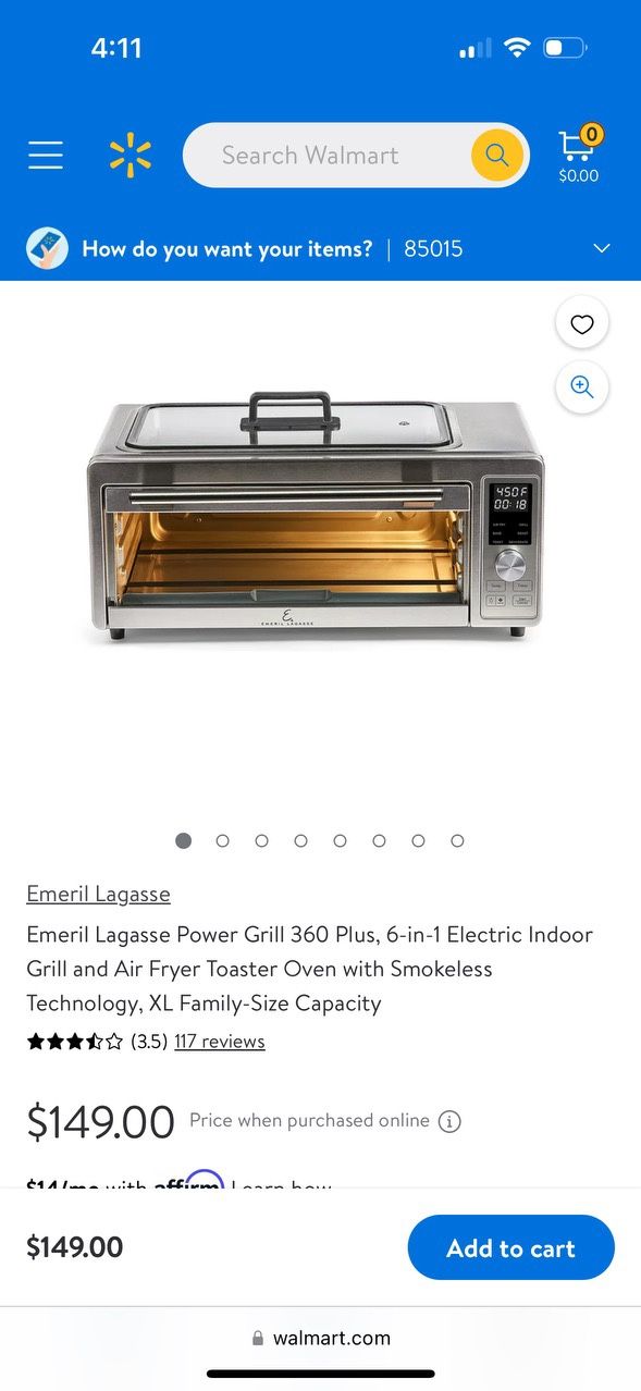 Emeril Lagasse Power Grill 360 Plus 6in1 Electric Indoor Grill And Air Fryer