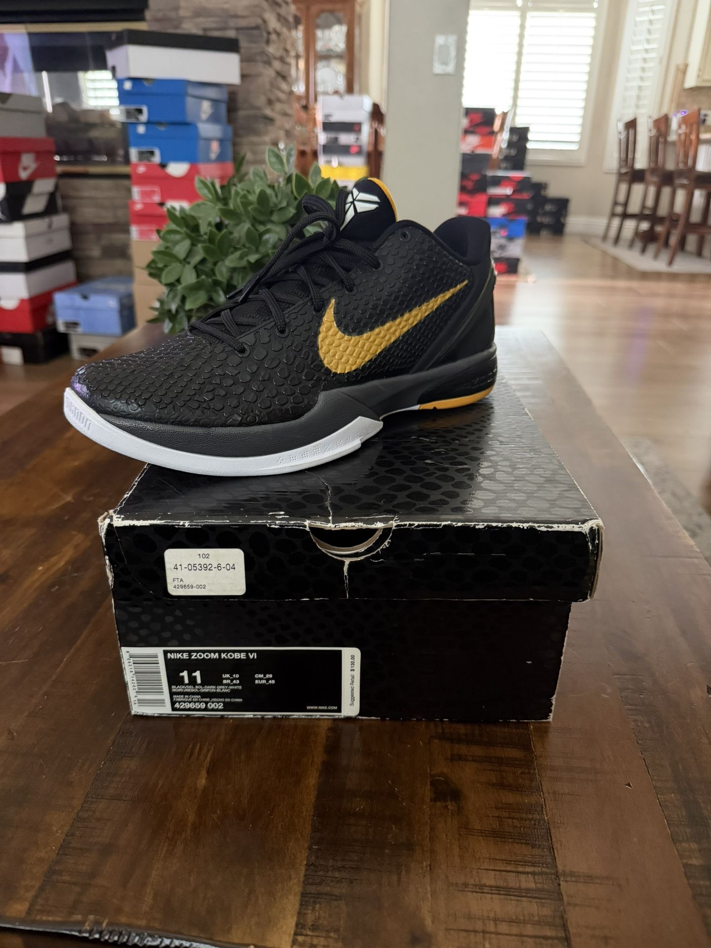 Kobe VI Del Sol OG Size 11