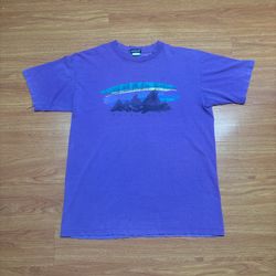 Vintage 80’s Patagonia Brush Stroke Mountain Single Stitch Shirt Size XL
