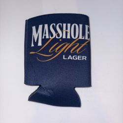 NWOT Blue and Yellow Masshole Light Lager Drink Koozie Can Cooler