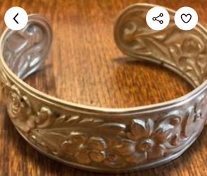 33 Gram Silver Cuff Bracelet - Repousse pattern