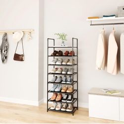 8 Tier Shoes Clothing Rack Shelves Organizer Lightweight Size Length 18", Width 10", Height 58" New condition in box