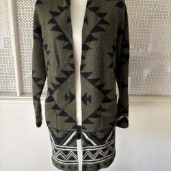 Women’s FRYE Cozy Southwestern Aztec Open Front Cardigan 
