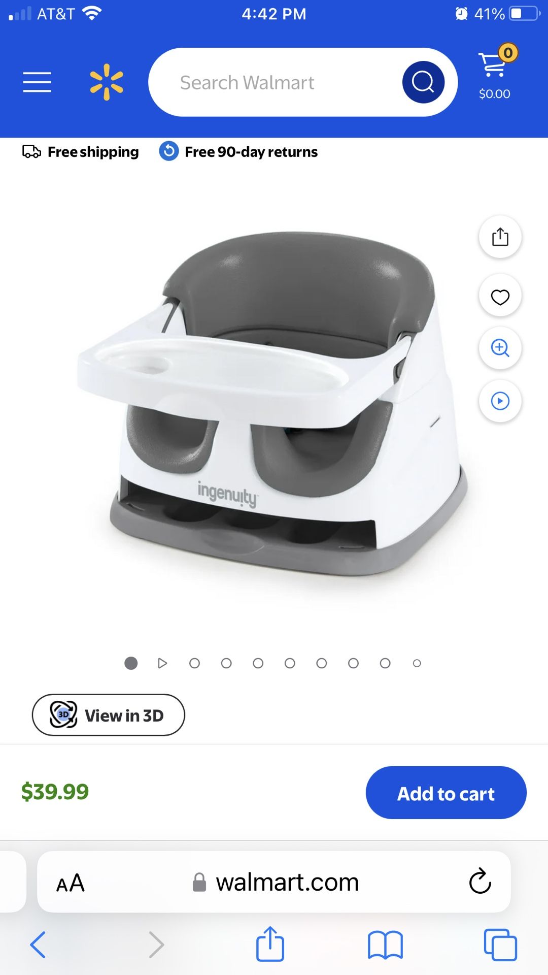 Ingenuity 2-in-1 Baby Seat And Feeding Tray