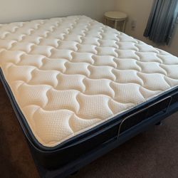 Queen Mattress w/ adjustable bed frame.