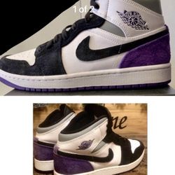 Nike Air Jordan 1 Mid SE 'Varsity Purple-Size 7 YOUTH LIKE NEW 77064 Area Code
