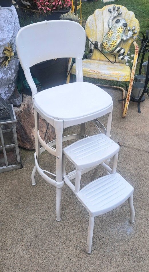 1950s METALOID STEP STOOL CHAIR, MID-CENTURY 