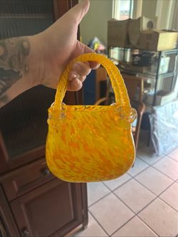 Art Glass Handbag Shaped Vase