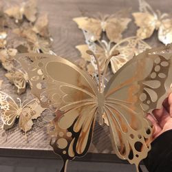3D Butterflies Gold