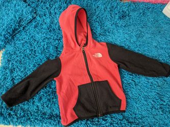 The North Face Baby Girl Glacier Full-Zip Hoodie. Size 12-18 Months. Pink & Black Color