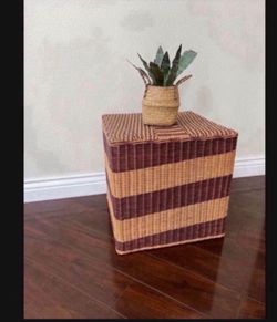Ottoman Side Table Seating Wicker Rattan