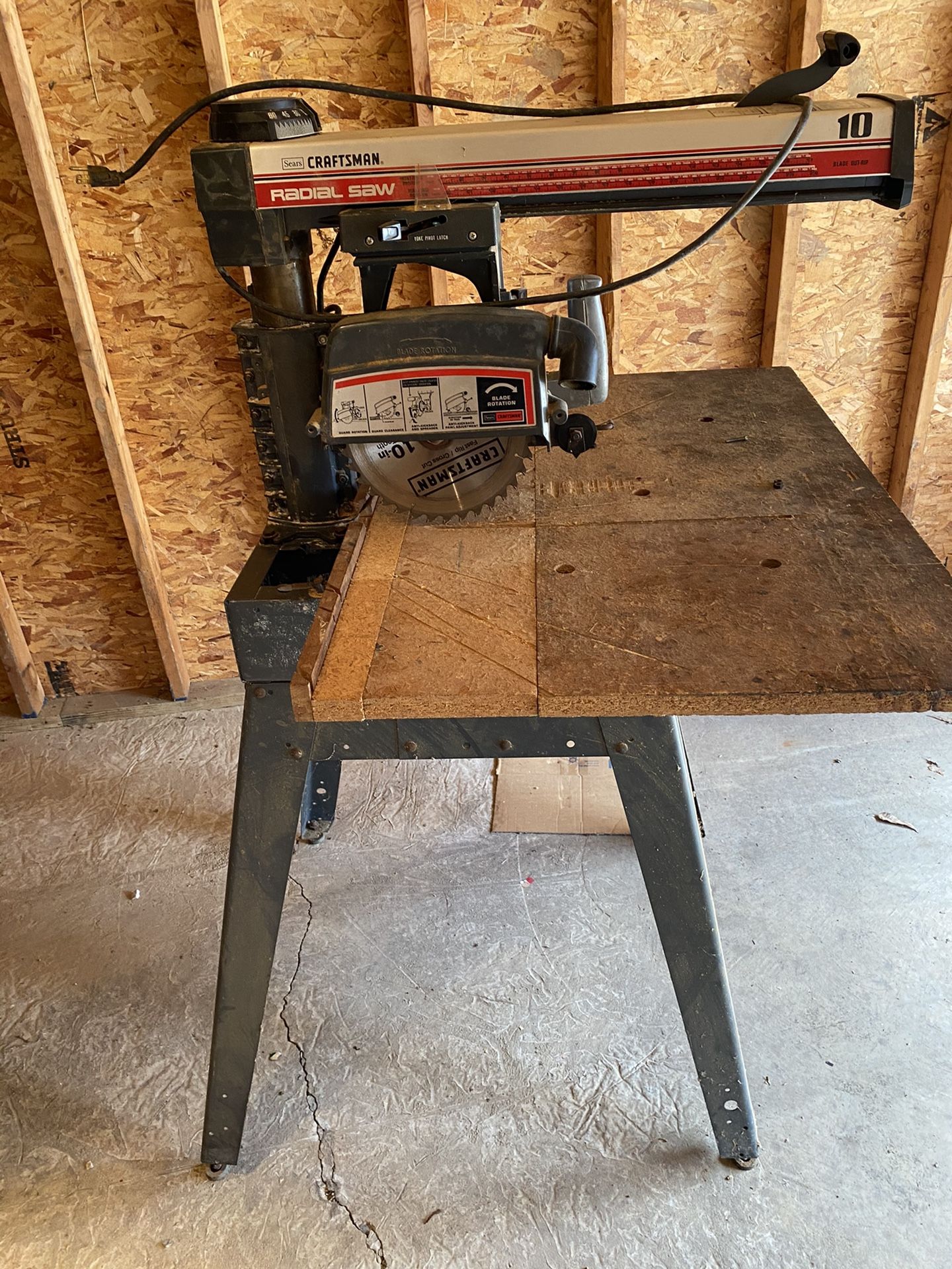 CRAFTSMAN 2.5HP 10” Radial Arm Saw