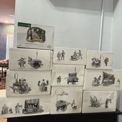 Charming Department 56 Dickens Village collection of retired Victorian Christmas figurines and accessories! This ready-to-display bundle is perfect fo