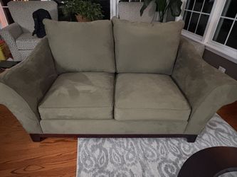 Olive Microfiber Loveseat Sofa