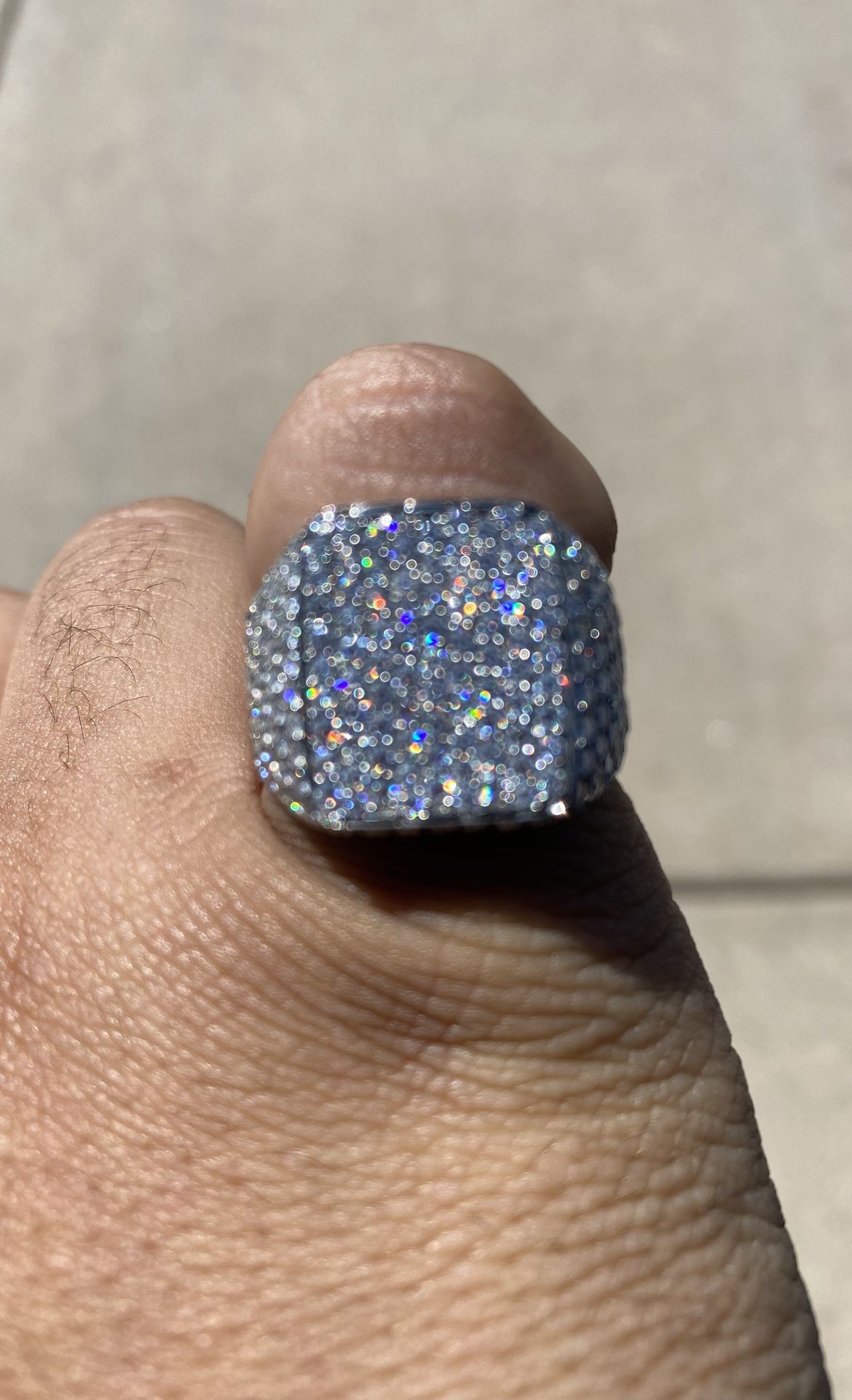 925 Silver Custom Moissanite Ring (Size 8)