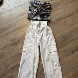 Tube top & White Cargo Pants Set