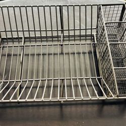 Metal Dish Drying Rack with Utensil Baskets 