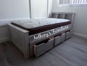 New Twin bed and Mattress with Drawers