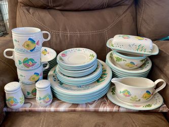 Vintage STUDIO NOVA by Mikasa BARRIER REEF Stoneware Set • 41-Collectible Pieces