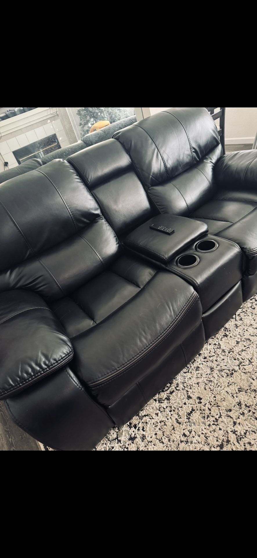 Power Recliner Sofa/ Console Loveseat with Power Headrest