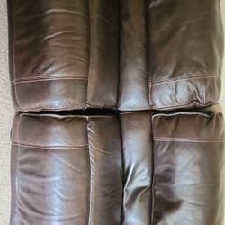 Brown REAL leather Couch