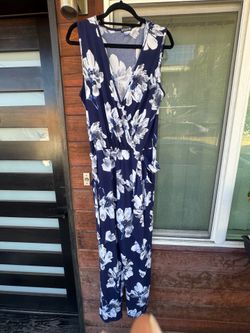 Floral navy jumpsuit