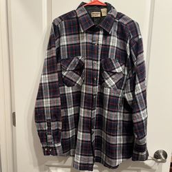 Northwest Blue Vintage Acrylic Plaid Grunge Flannel Mens Large Red/blue *Flaw. 