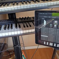 iPad del korg M1 con su controlador al 100