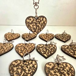 Personalized Wooden Heart Keychains – Custom Guest Name Wedding Favors – Rustic Party Favor – Bridal Shower Gift