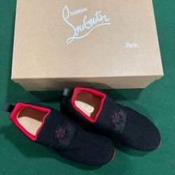 Nice!! Christian Louboutin Sockcrest Designer Men’s EU40  7US Shoes Flat Stretch Sparkle $1095