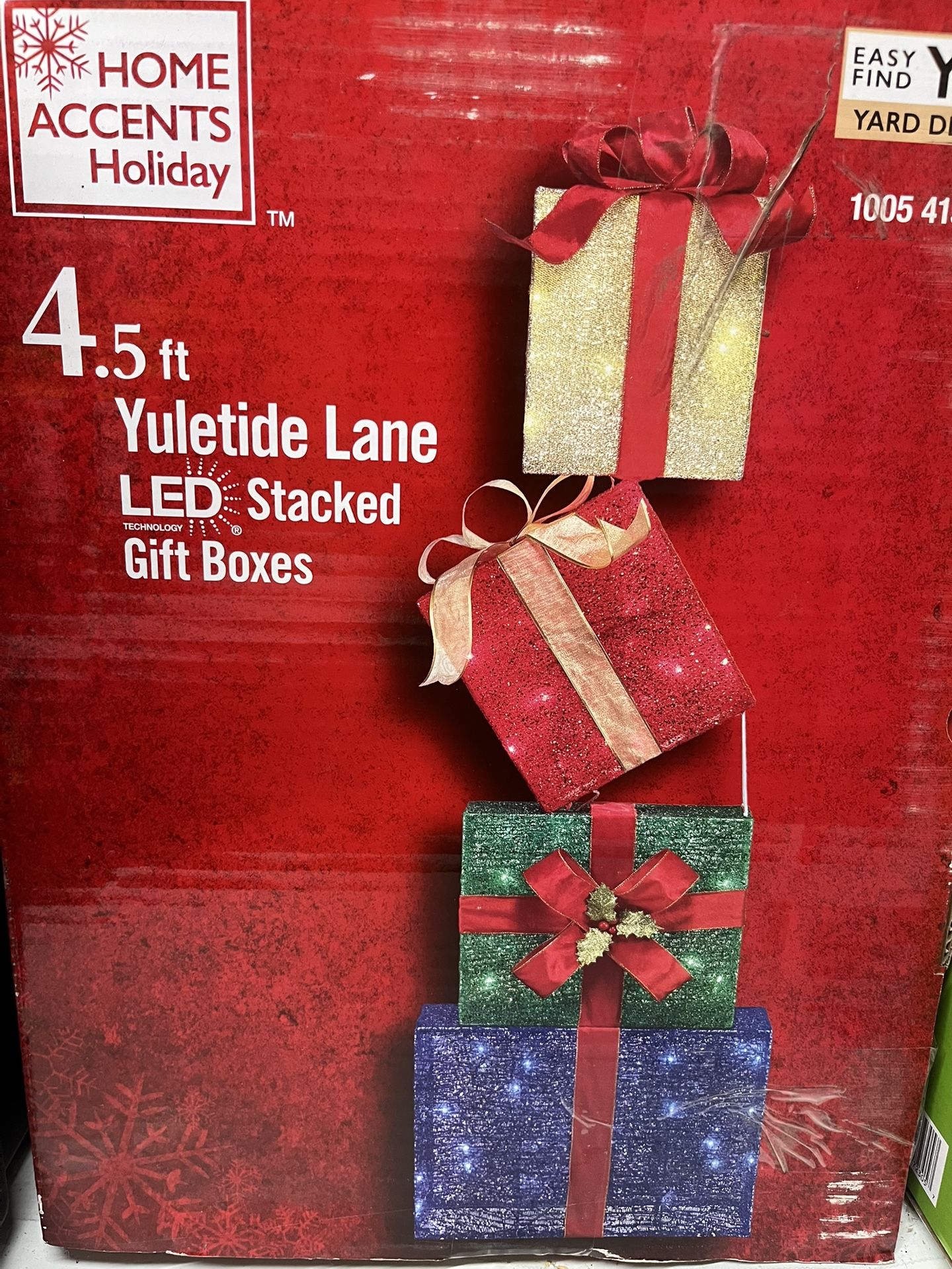 Home Accents Holiday 4.5 Ft. Yuletide Lane LED Stacked Gift Boxes NEW
